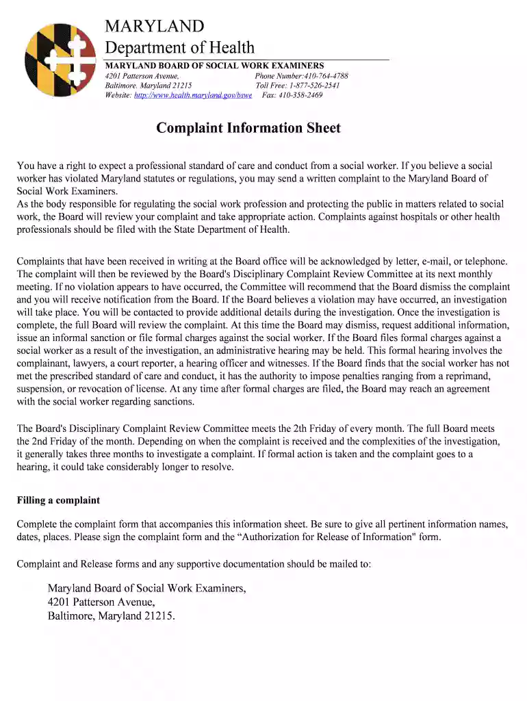 proflicm - Maryland Department of Health - Maryland Preview on Page 1