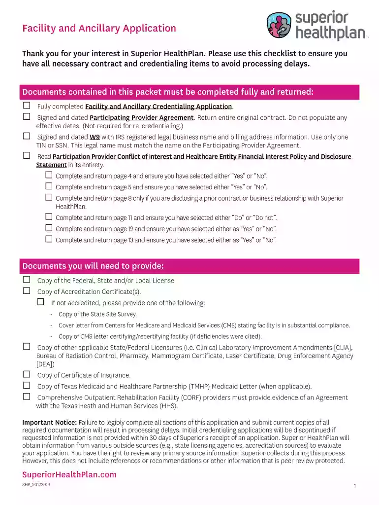 facility ancillary application Preview on Page 1