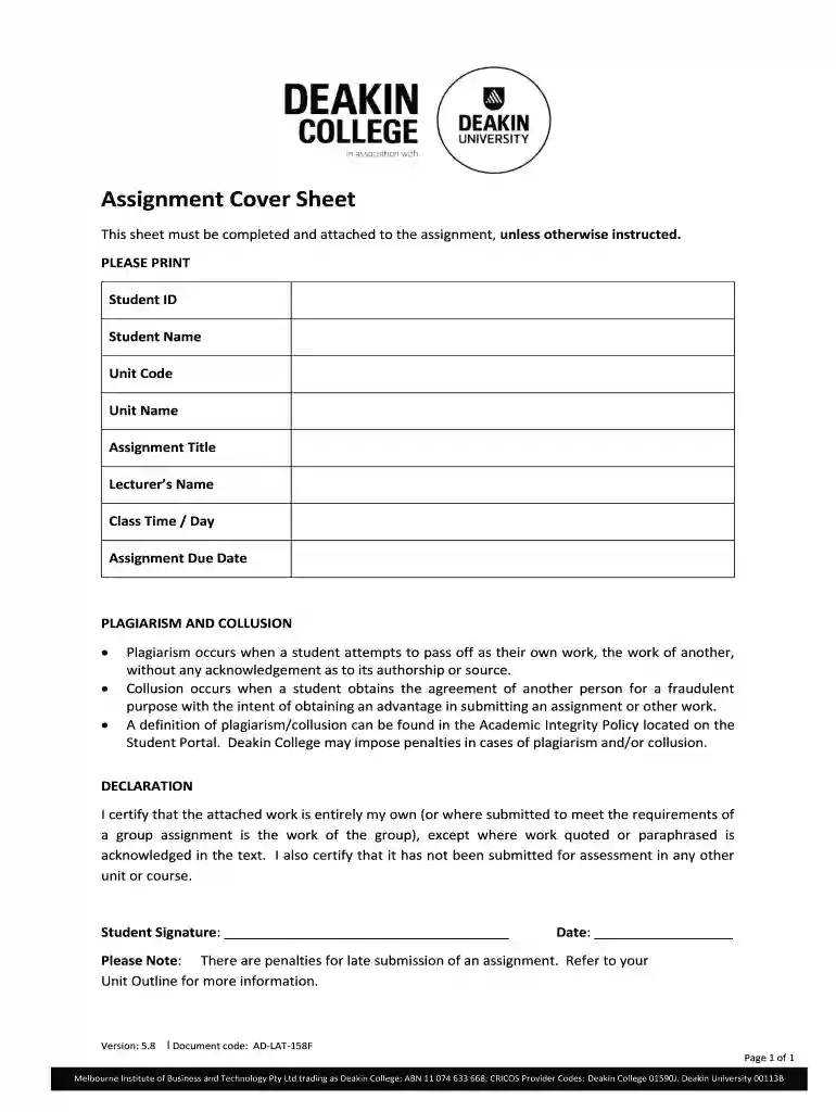 This sheet must be completed and attached to the assignment, unless otherwise instructed Preview on Page 1