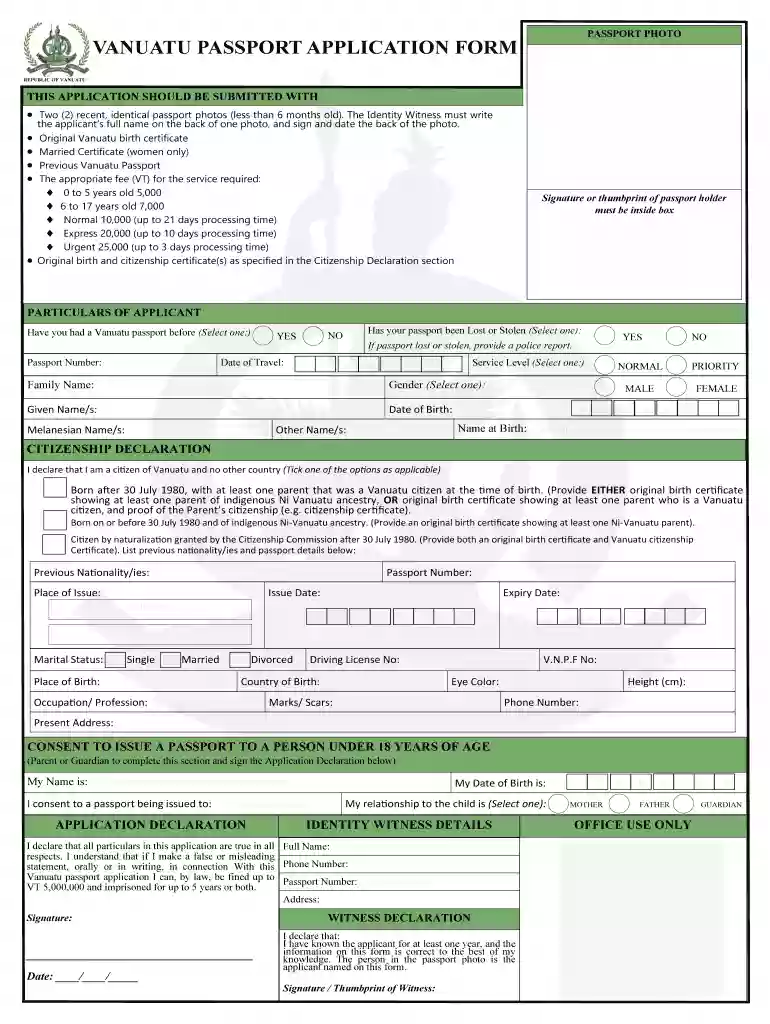 png passport application form 2024 Preview on Page 1