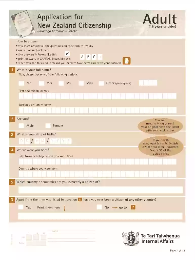 New Zealand Citizenship Preview on Page 1