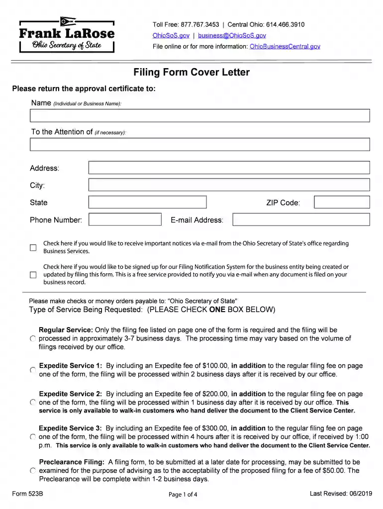 Ohio Secretary of State - Renewal Preview on Page 1