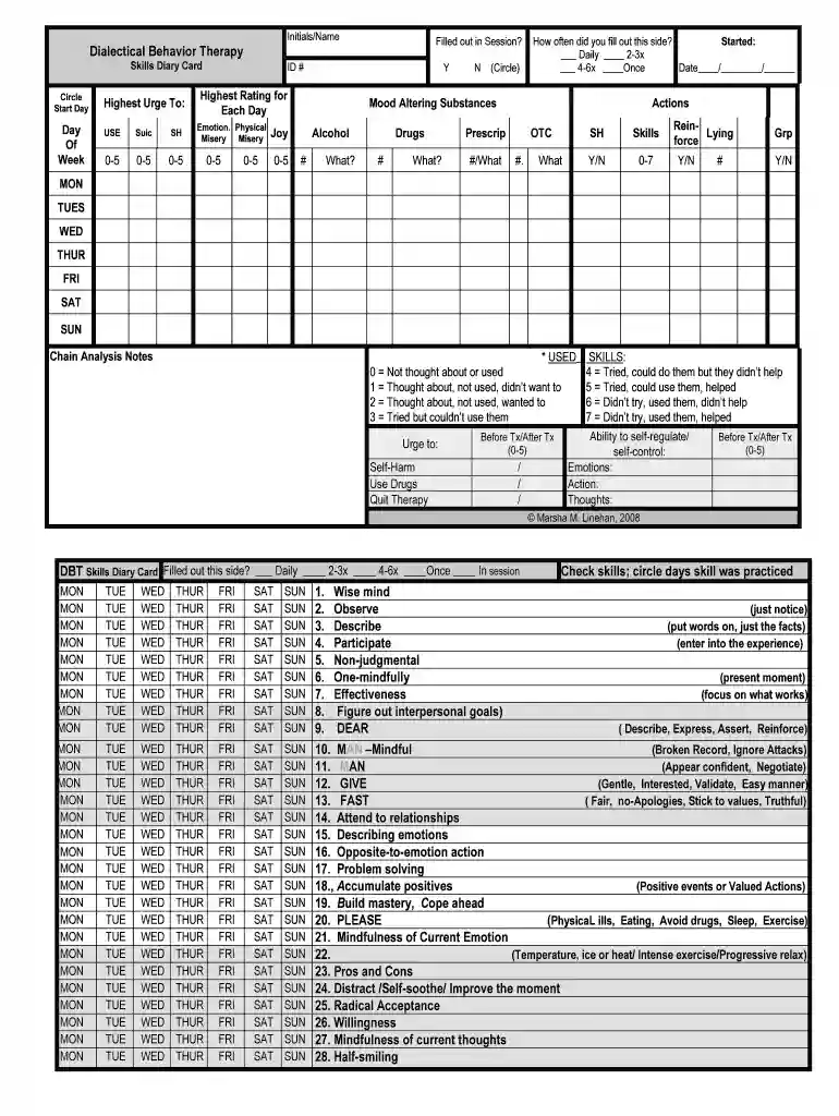 dbt worksheets pdf Preview on Page 1