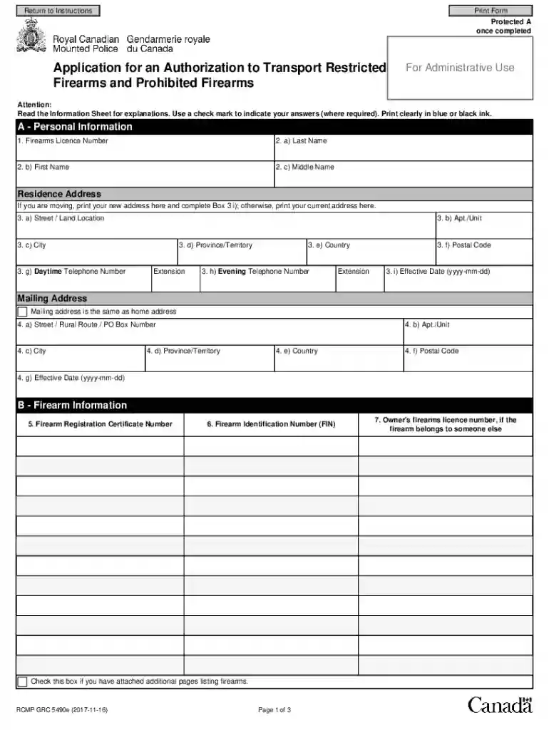 Information Sheet: Application for an Authorization to Transport Restricted Preview on Page 1