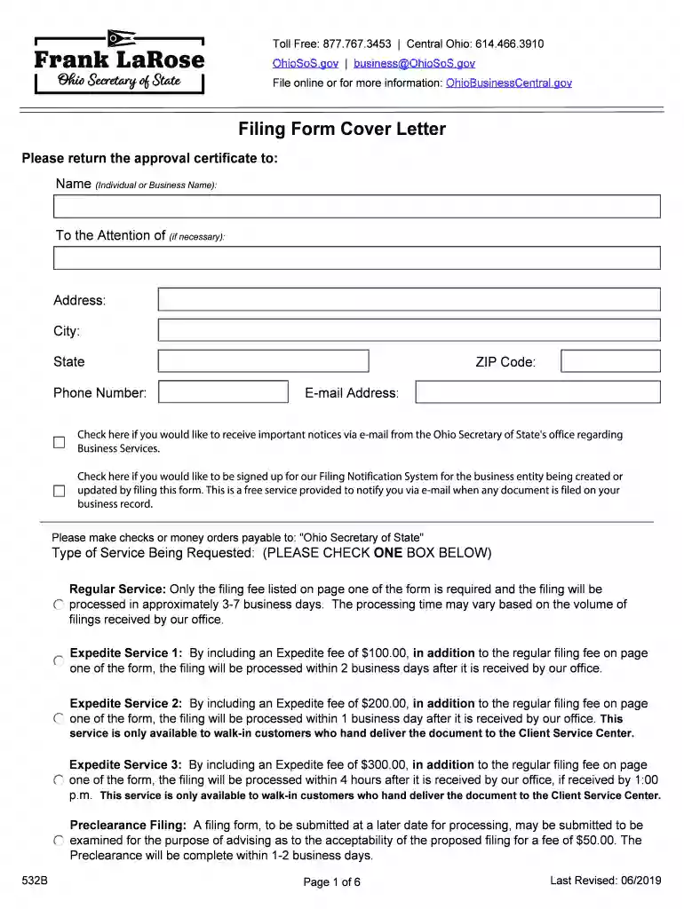 form 532b ohio Preview on Page 1