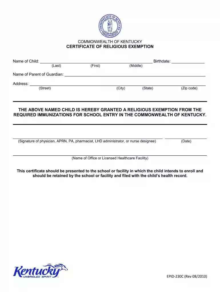 vaccination waiver form Preview on Page 1