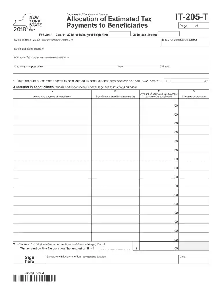 2018 Form 1041-T - Internal Revenue Service Preview on Page 1