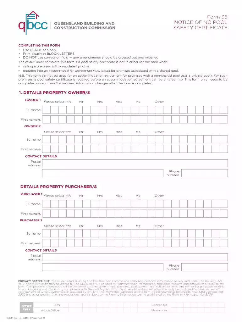 notice no pool safety certificate Preview on Page 1