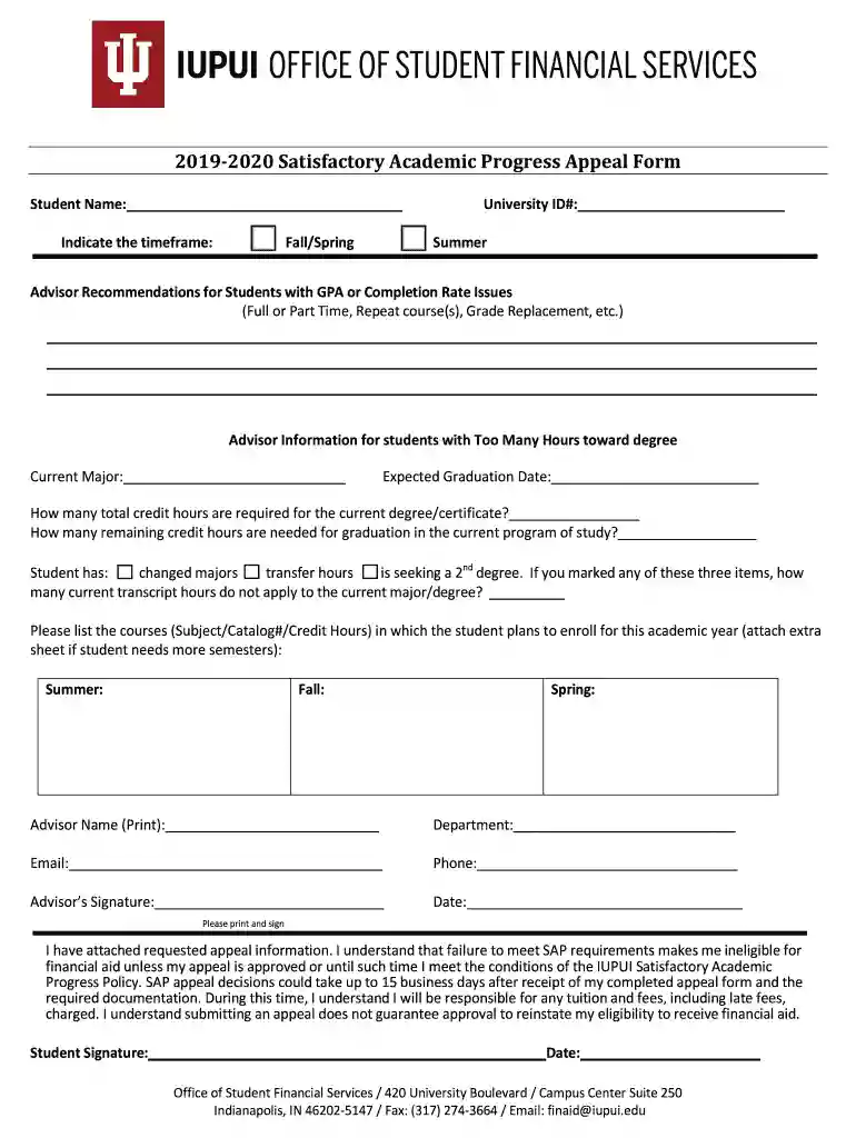 iupui satisfactory academic Preview on Page 1