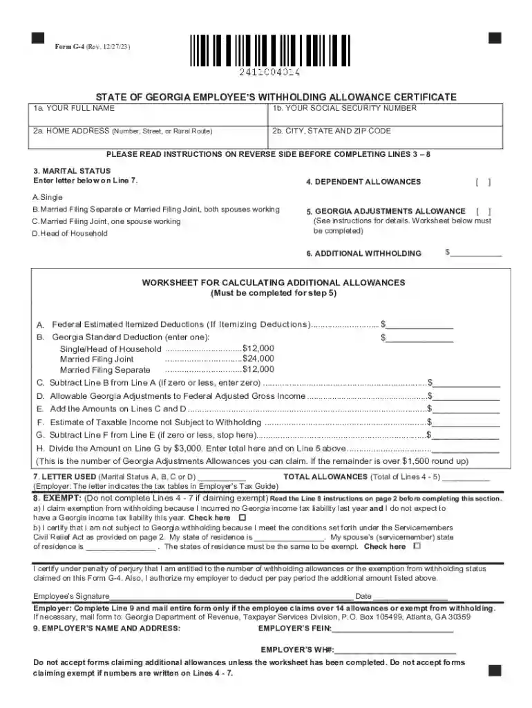 georgia state withholding form Preview on Page 1