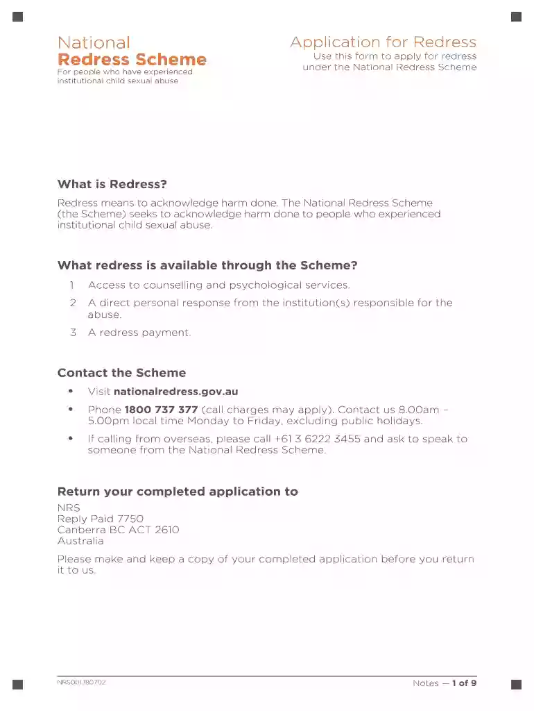 National Redress Scheme for people who have experienced Preview on Page 1