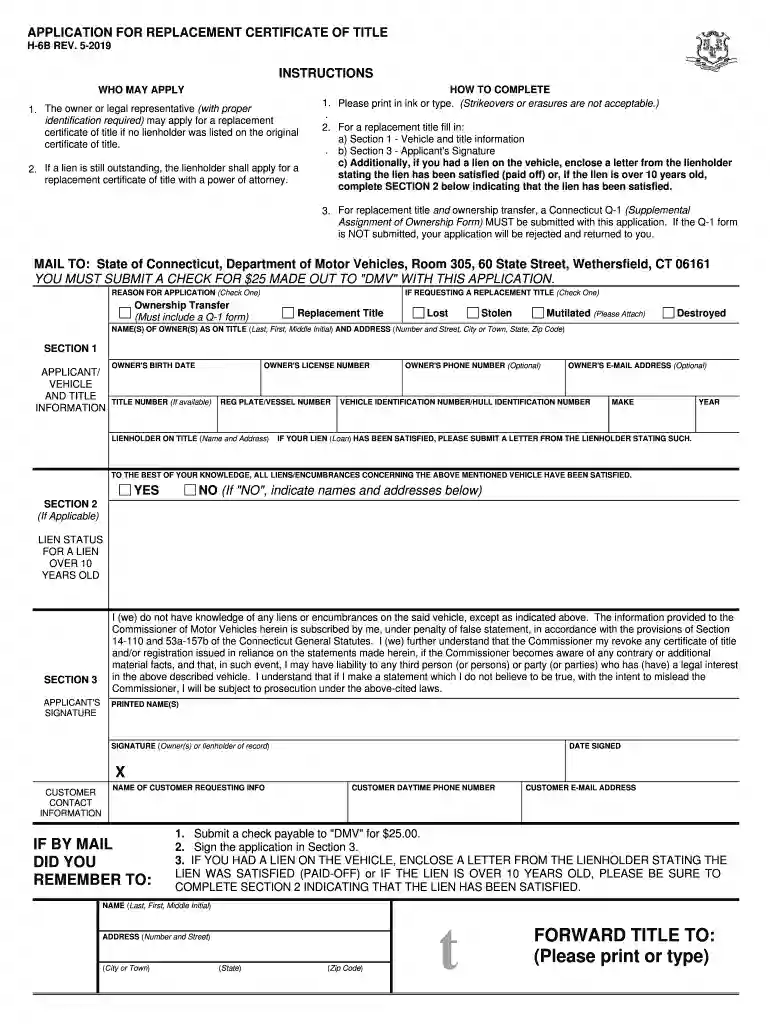 ct dmv replacement title online Preview on Page 1