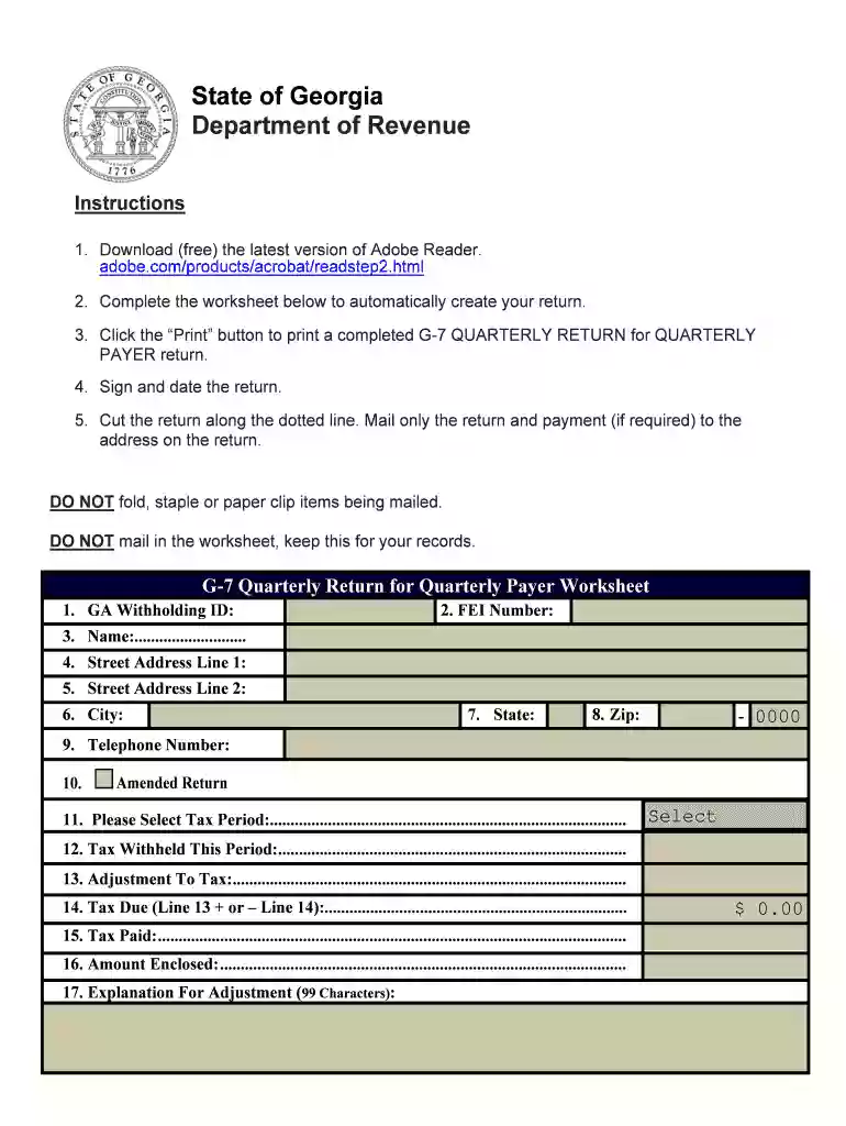 ga g 7 form Preview on Page 1