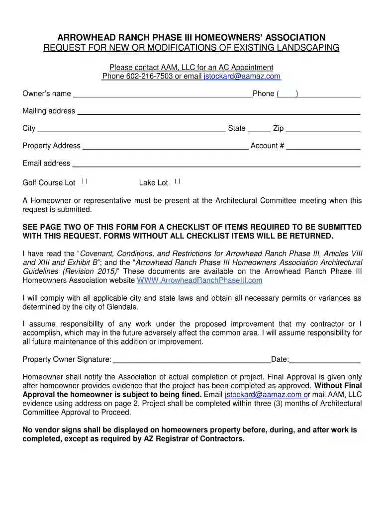 arrowhead ranch phase 3 hoa Preview on Page 1