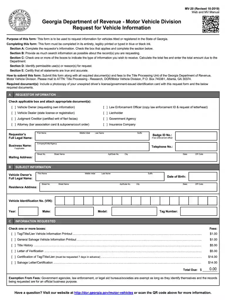 mv20 form Preview on Page 1