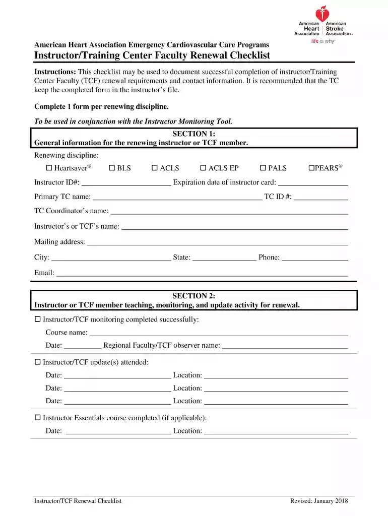 instructor renewal Preview on Page 1