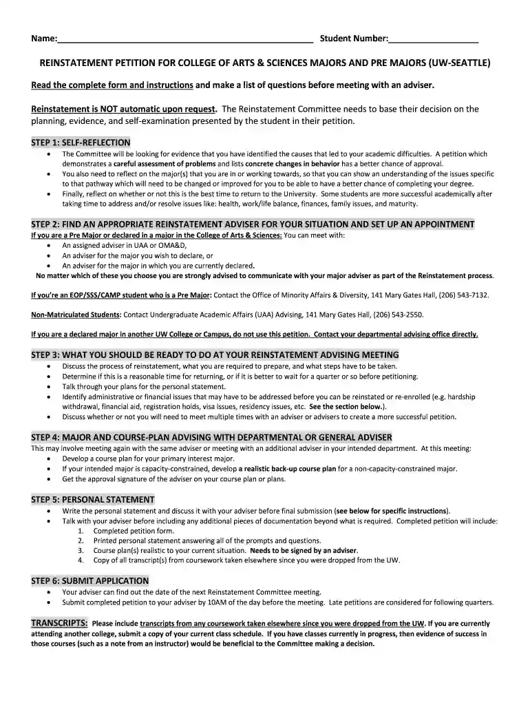 reinstatement petition form Preview on Page 1