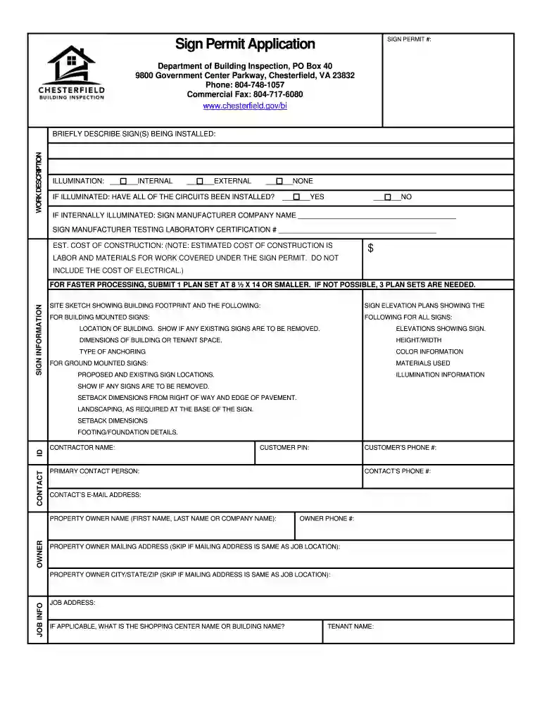 Sign Permit Application - Without the word Affidavit - 6-15-2018 Preview on Page 1