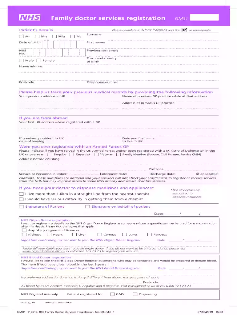 gms1 form online Preview on Page 1
