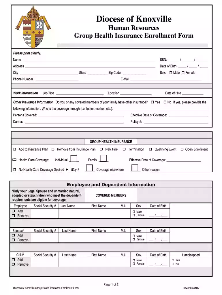 medical enrollment form Preview on Page 1