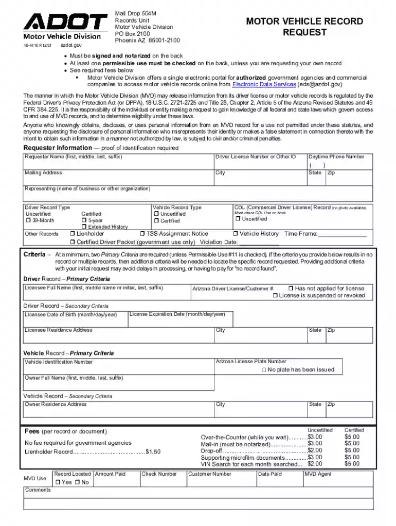 arizona adot motor vehicle Preview on Page 1