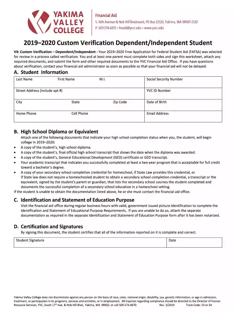 The Student Financial AId Portal Instructions - Yakima Valley Preview on Page 1