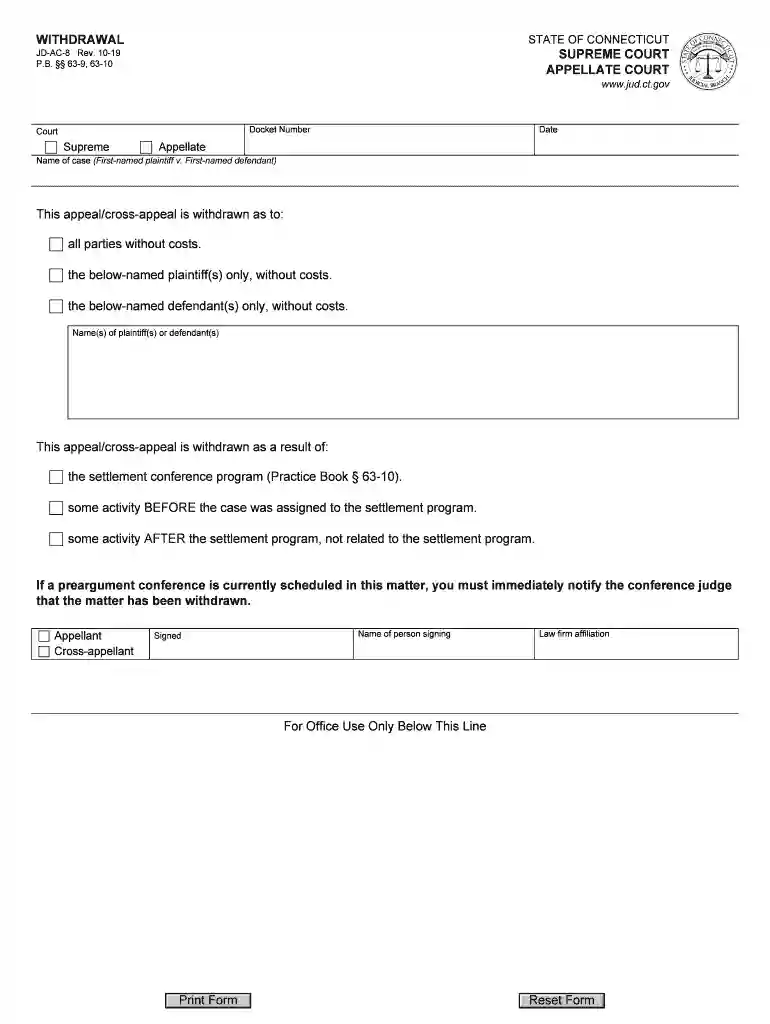 ct withdrawal form Preview on Page 1