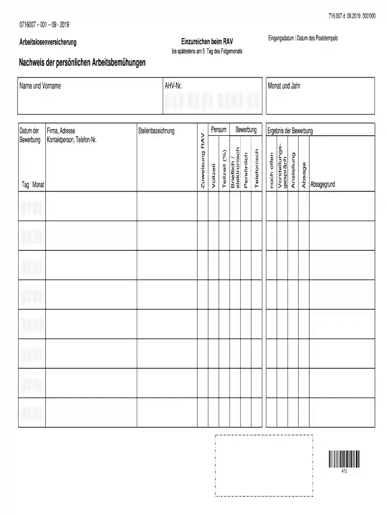 Nachweis Der Personlichen Arbeitsbemuhungen - Fill Online ... Preview on Page 1