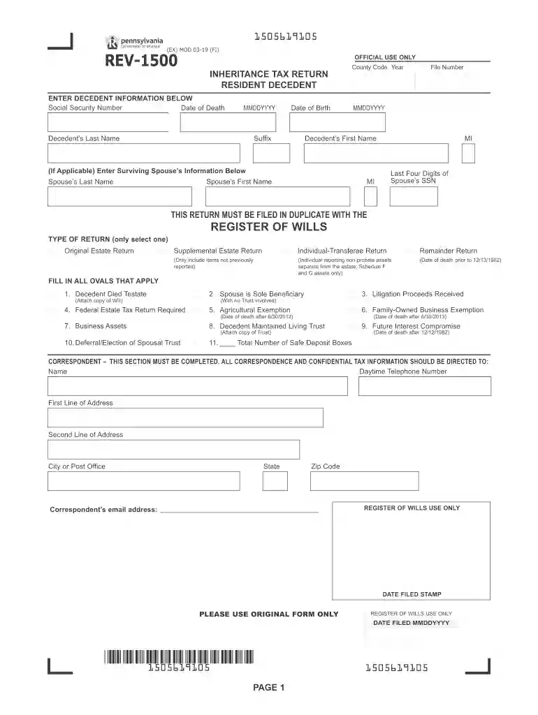 pa inheritance tax forms Preview on Page 1