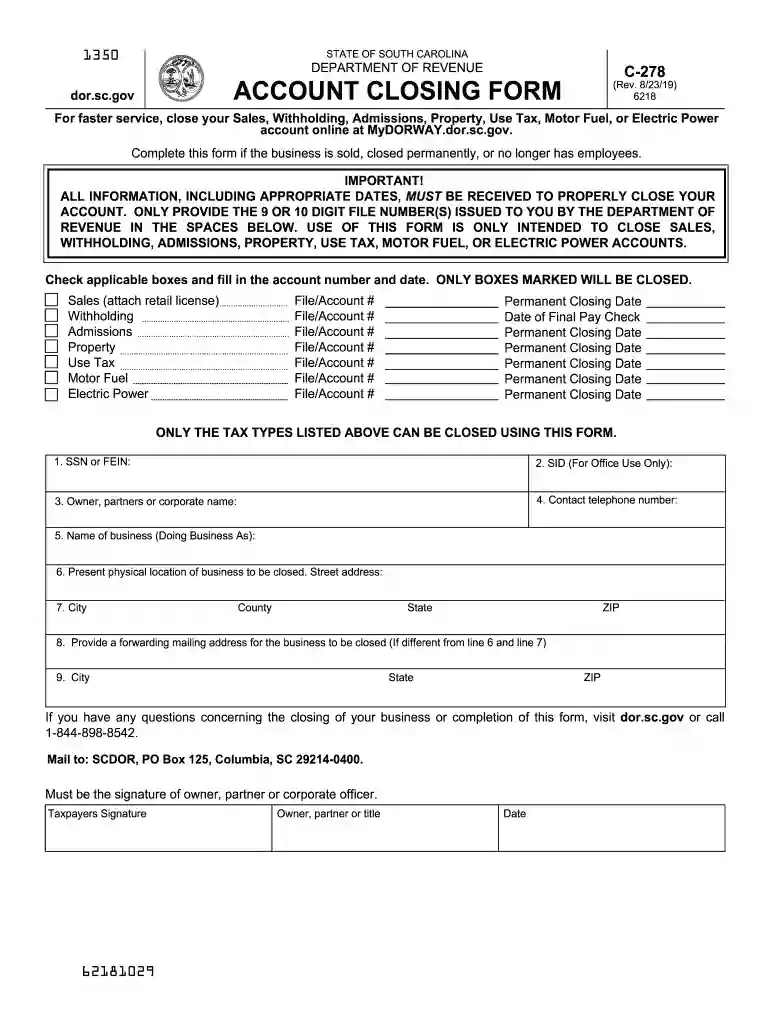account form Preview on Page 1