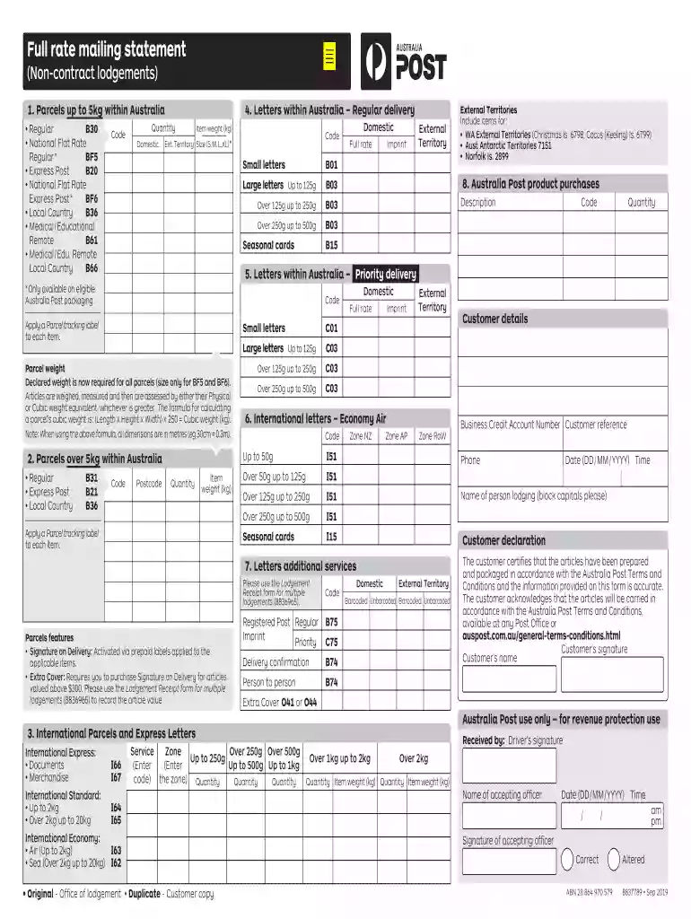 Full rate mailing statement Preview on Page 1