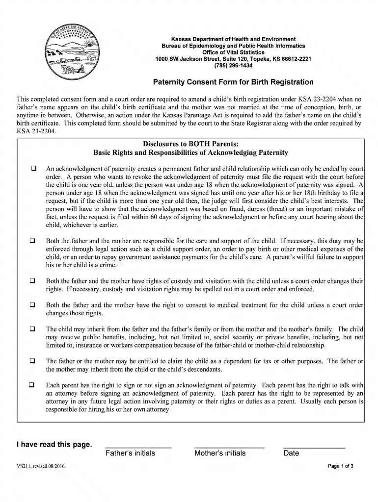 petition for paternity kansas Preview on Page 1