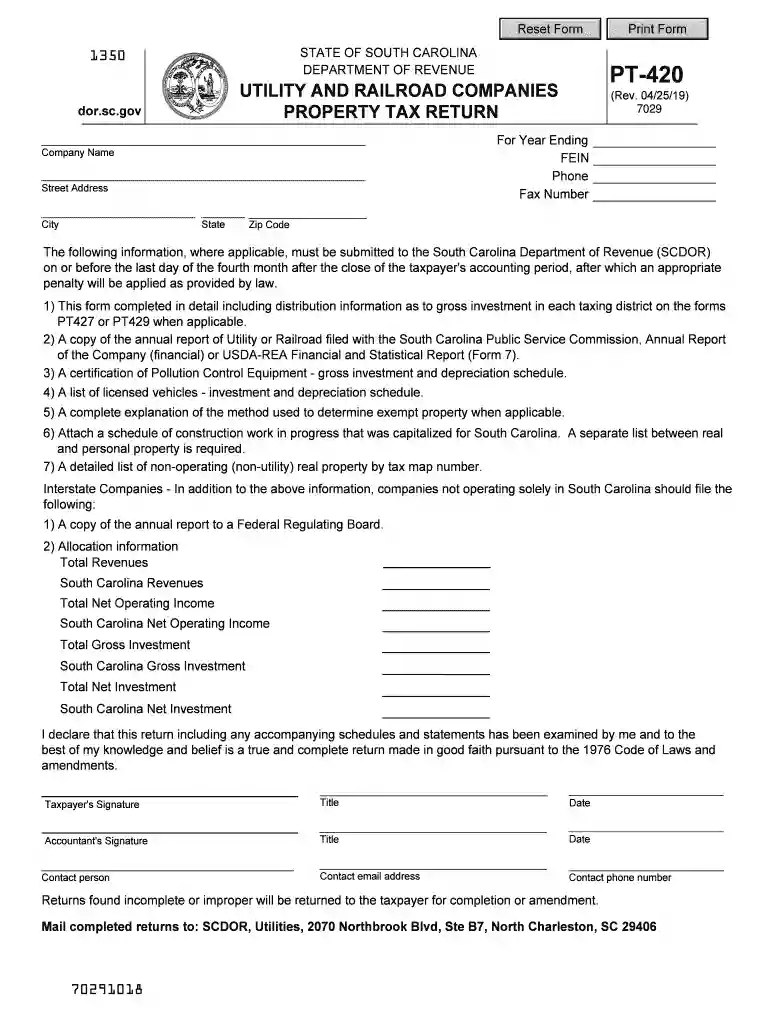 Corporation Income Tax Returns - South Carolina Department Preview on Page 1