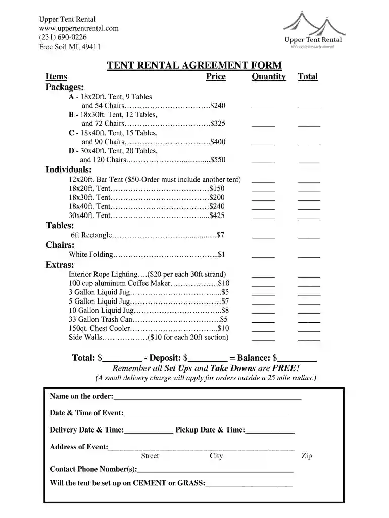 party rental agreement template Preview on Page 1
