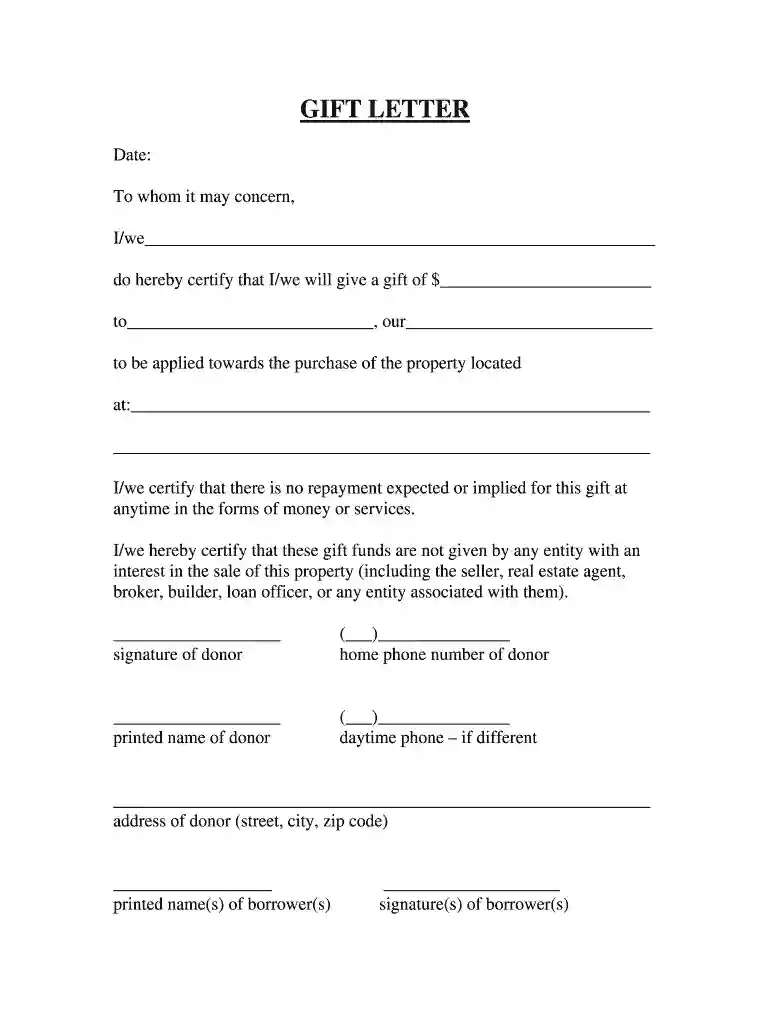 Sample-Gift-Letter - Know Your Bank Preview on Page 1