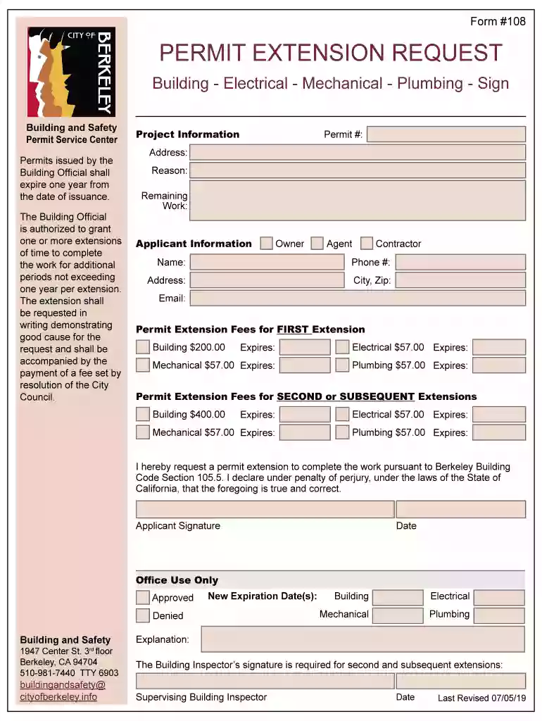ca permit extension request city Preview on Page 1