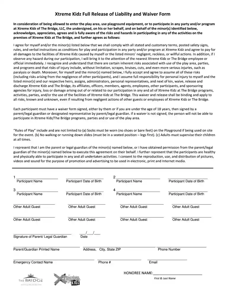 hyper kidz waiver Preview on Page 1