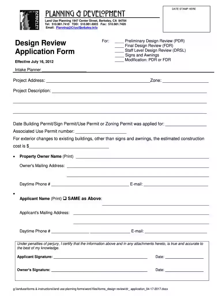 tabulation form - City of Berkeley Preview on Page 1