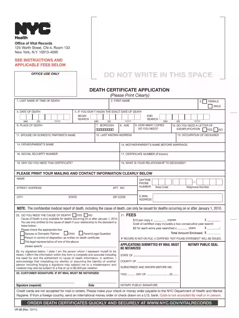 death records nyc Preview on Page 1