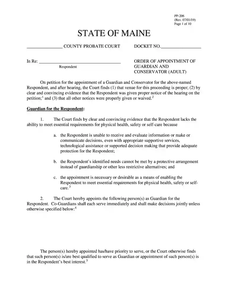 PP-415 Petition for Appointment of Successor - Maine Probate Preview on Page 1