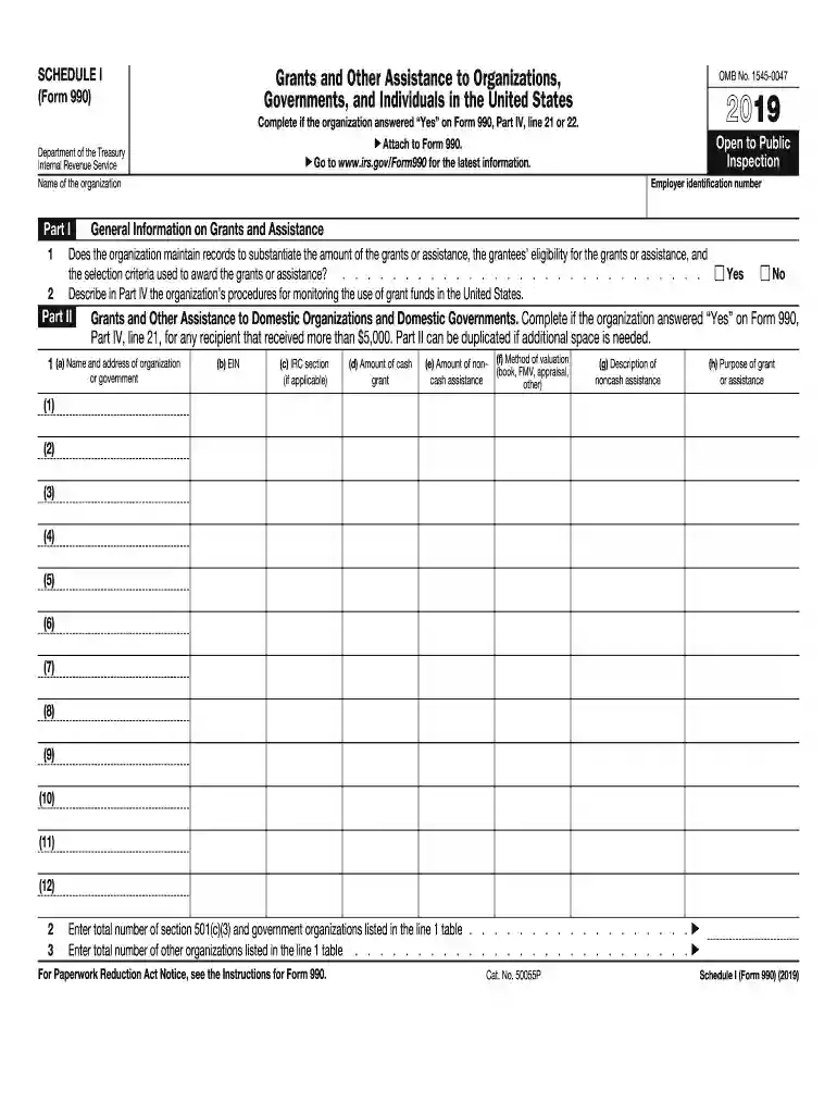 2019 schedule 1 form Preview on Page 1