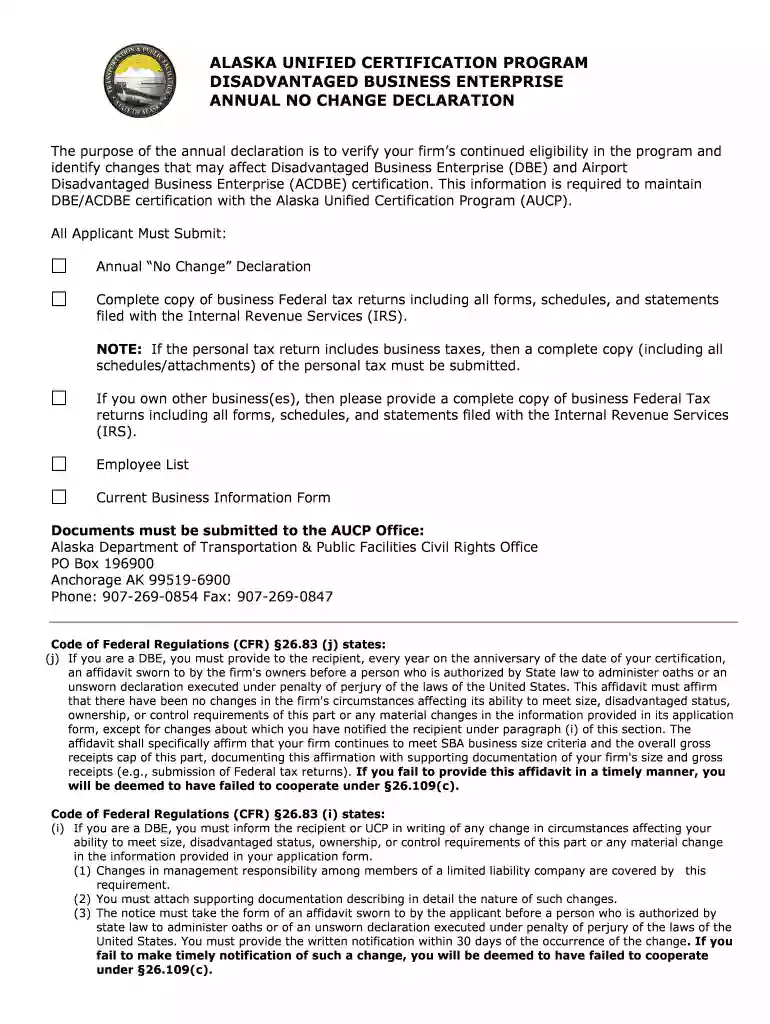 DBE Program - Alaska Department of Transportation - State of Preview on Page 1