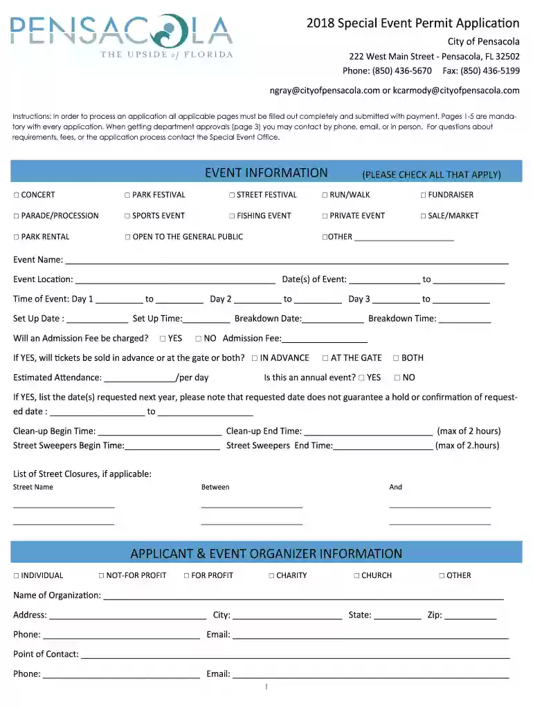 fl special event permit Preview on Page 1