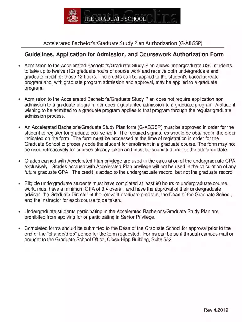 Accelerated Bachelor's Graduate Study Plan Authorization Preview on Page 1