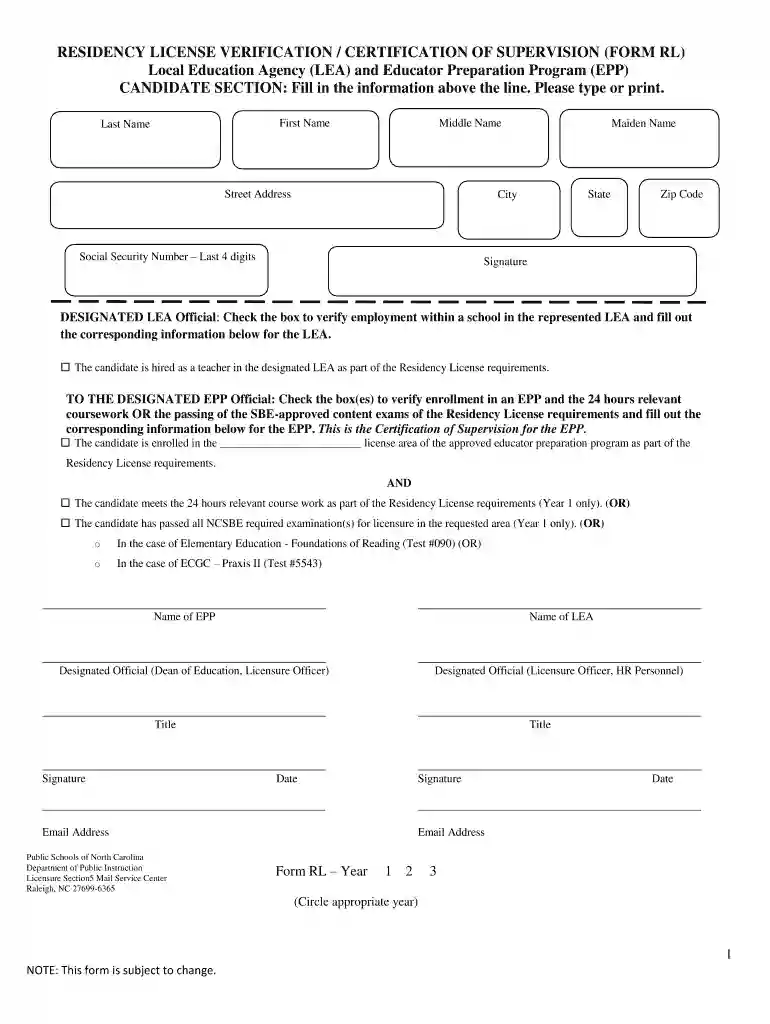 rl form Preview on Page 1
