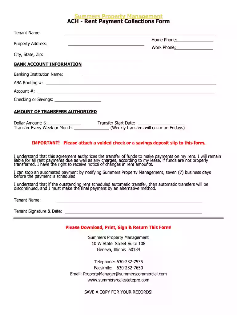 Summers Property Management Preview on Page 1
