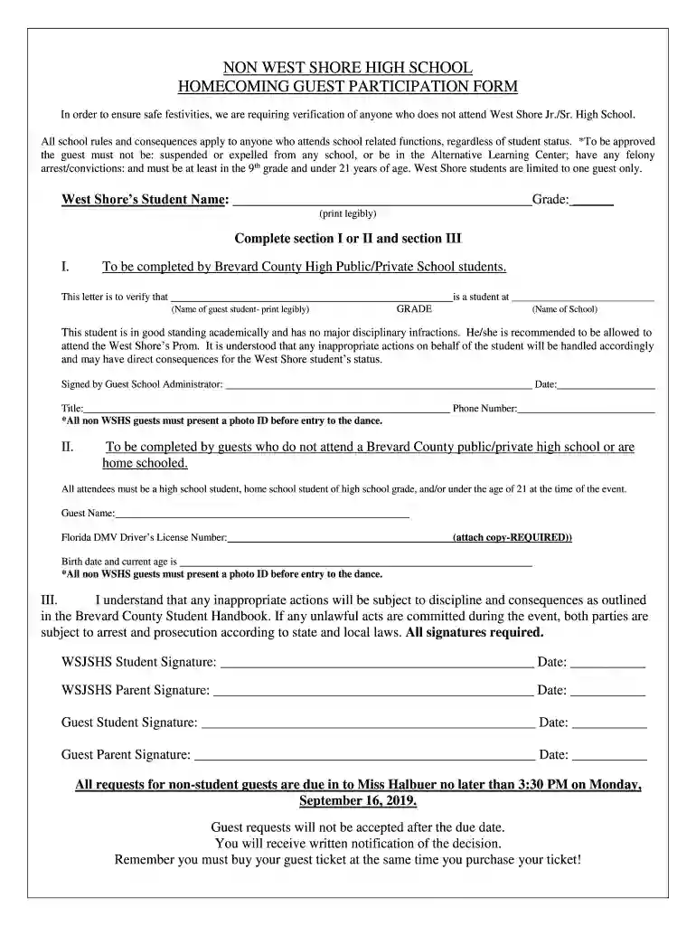 non west shore high school homecoming guest participation Preview on Page 1