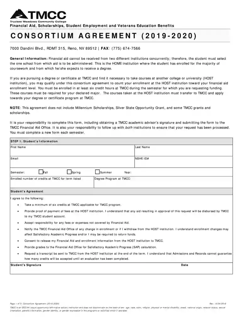 Contact Financial Aid - Truckee Meadows Community College Preview on Page 1