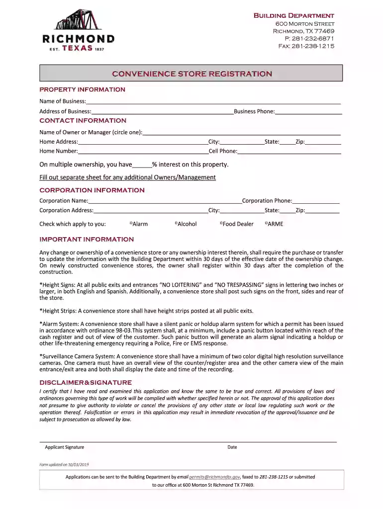 tx convenience store registration Preview on Page 1