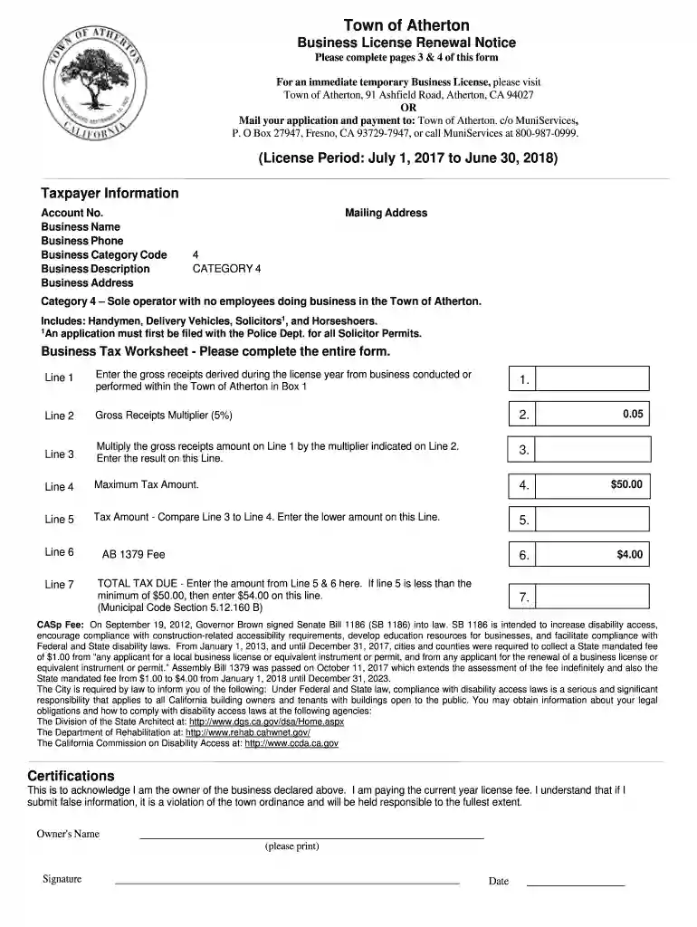ca business license renewal Preview on Page 1